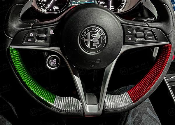 Grote foto alfa romeo giulia stelvio carbon fiber stuur covers auto onderdelen tuning en styling