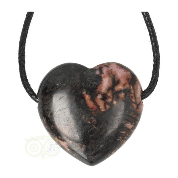 Grote foto rhodoniet doorboorde hart hanger 3 cm nr 18 verzamelen overige verzamelingen