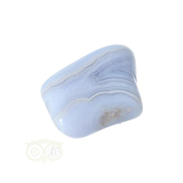 Grote foto blauwe chalcedoon blue lace agaat trommelsteen nr 41 26 gram verzamelen overige verzamelingen