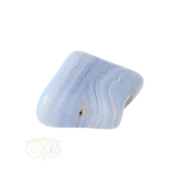 Grote foto blauwe chalcedoon blue lace agaat trommelsteen nr 41 26 gram verzamelen overige verzamelingen