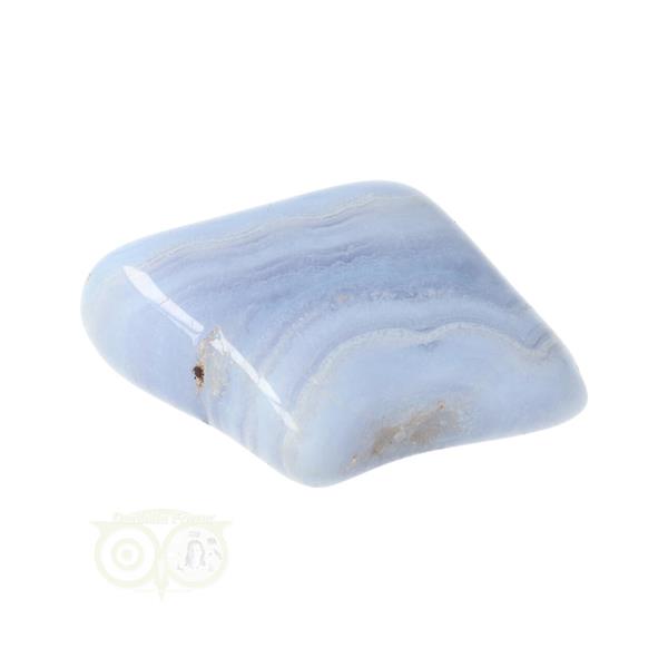 Grote foto blauwe chalcedoon blue lace agaat trommelsteen nr 41 26 gram verzamelen overige verzamelingen