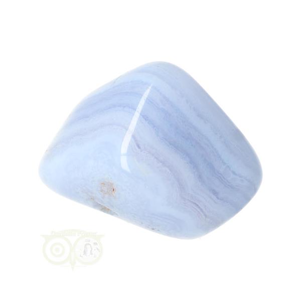 Grote foto blauwe chalcedoon blue lace agaat trommelsteen nr 39 36 gram verzamelen overige verzamelingen