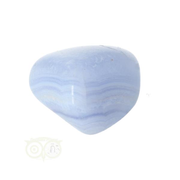 Grote foto blauwe chalcedoon blue lace agaat trommelsteen nr 38 24 gram verzamelen overige verzamelingen