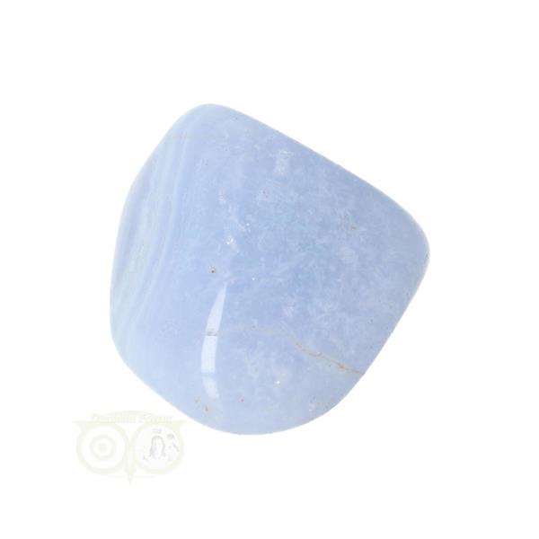 Grote foto blauwe chalcedoon blue lace agaat trommelsteen nr 38 24 gram verzamelen overige verzamelingen
