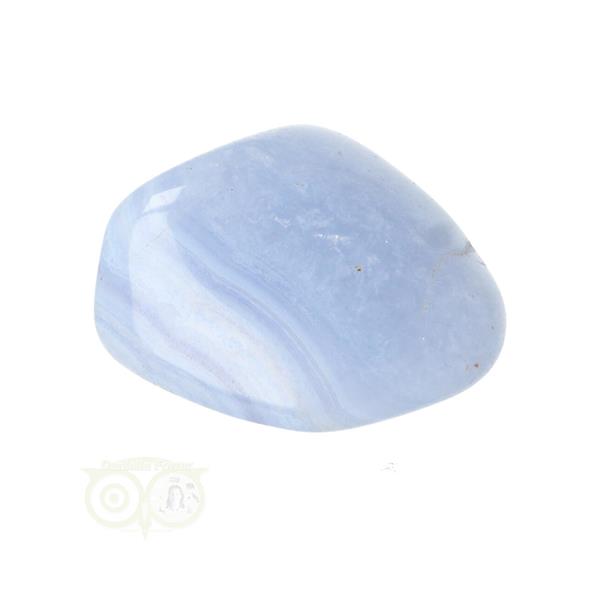 Grote foto blauwe chalcedoon blue lace agaat trommelsteen nr 38 24 gram verzamelen overige verzamelingen