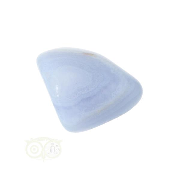 Grote foto blauwe chalcedoon blue lace agaat trommelsteen nr 38 24 gram verzamelen overige verzamelingen