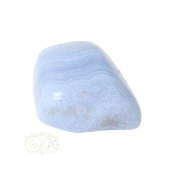 Grote foto blauwe chalcedoon blue lace agaat trommelsteen nr 37 33 gram verzamelen overige verzamelingen