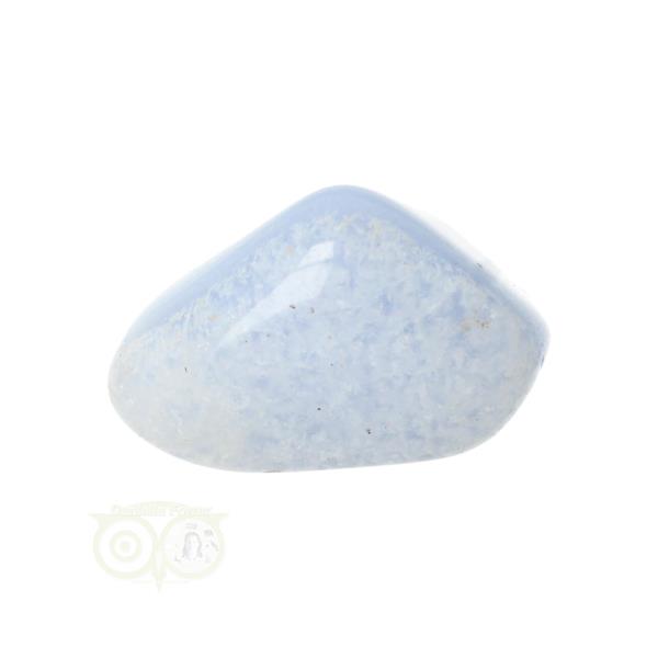 Grote foto blauwe chalcedoon blue lace agaat trommelsteen nr 36 28 gram verzamelen overige verzamelingen