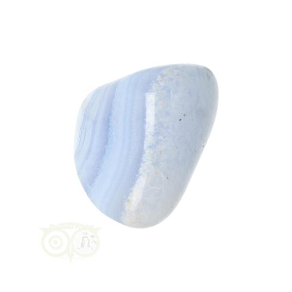Grote foto blauwe chalcedoon blue lace agaat trommelsteen nr 36 28 gram verzamelen overige verzamelingen