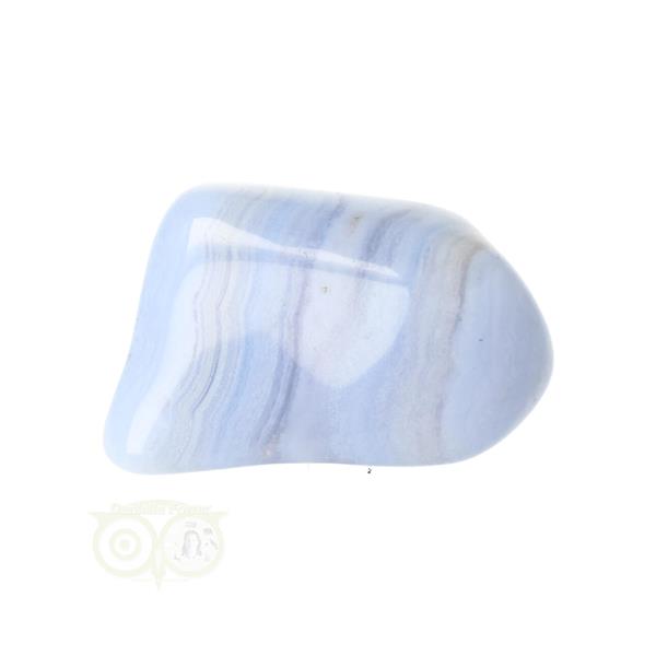 Grote foto blauwe chalcedoon blue lace agaat trommelsteen nr 32 28 gram verzamelen overige verzamelingen