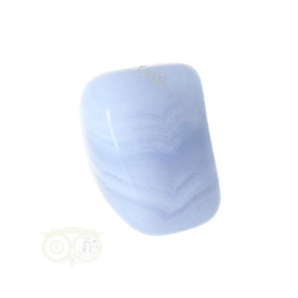 Grote foto blauwe chalcedoon blue lace agaat trommelsteen nr 30 29 gram verzamelen overige verzamelingen