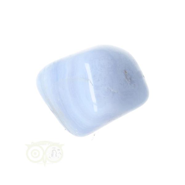 Grote foto blauwe chalcedoon blue lace agaat trommelsteen nr 30 29 gram verzamelen overige verzamelingen