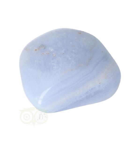 Grote foto blauwe chalcedoon blue lace agaat trommelsteen nr 24 24 gram verzamelen overige verzamelingen
