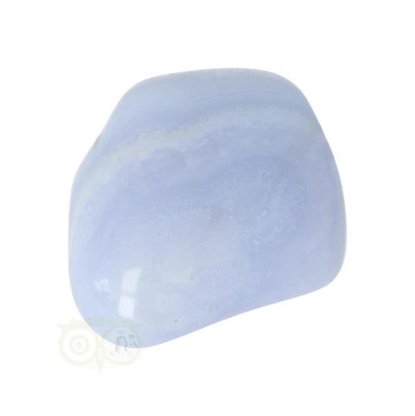 Grote foto blauwe chalcedoon blue lace agaat trommelsteen nr 24 24 gram verzamelen overige verzamelingen