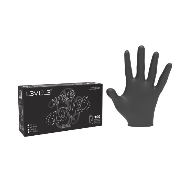 Grote foto l3vel3 nitrile handschoenen 100pcs black 4 maten kleding dames sieraden