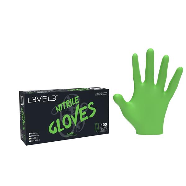 Grote foto l3vel3 nitrile handschoenen 100pcs lime 4 maten kleding dames sieraden