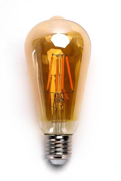 Grote foto kooldraadlamp e27 edison st64 amber glas led 4w 38w gloeilamp flame filament 2200k huis en inrichting overige