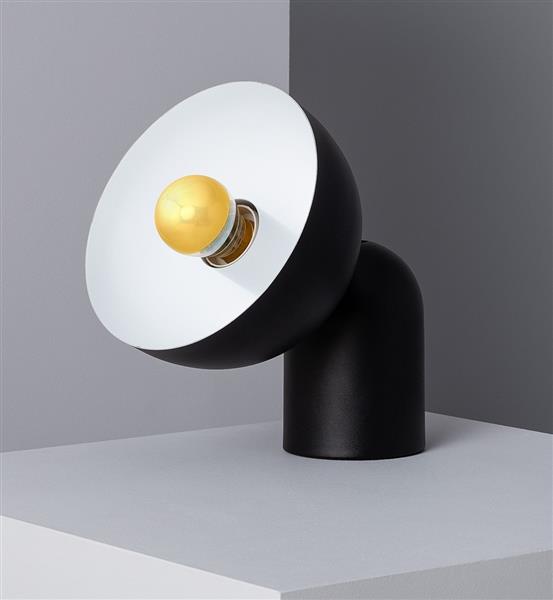 Grote foto tafellamp industrieel modern design buiten zwart binnen wit 23cm x 16cm huis en inrichting overige