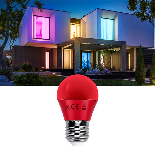 Grote foto g45 kogellamp 5 stuks e27 led lamp 4w 30w gloeilamp rood licht huis en inrichting overige