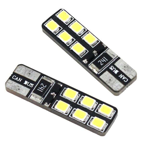 W5W Autolamp 2 stuks LED T10 12SMD Daglichtwit 6000K CANBUS 12V