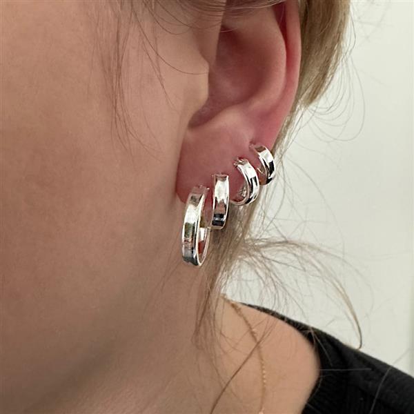 Grote foto zilveren oorringen 4 mm breed sieraden tassen en uiterlijk oorbellen