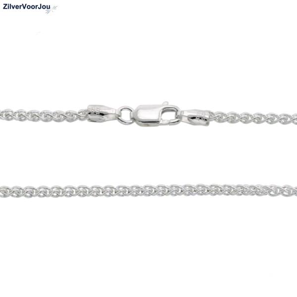 Grote foto zilveren spiga ketting 45 cm 2.5 mm sieraden tassen en uiterlijk kettingen