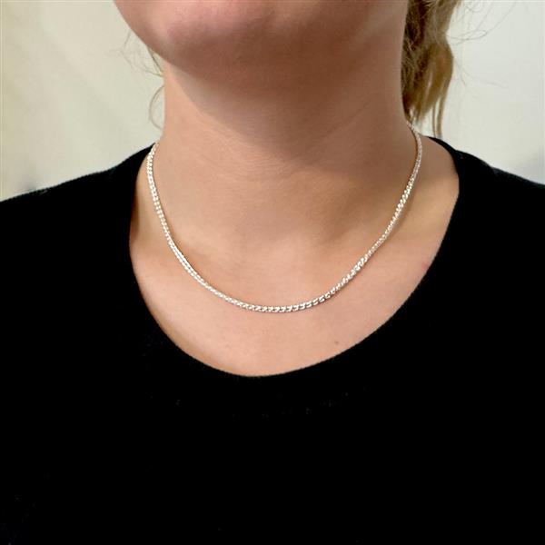 Grote foto zilveren spiga ketting 45 cm 2.5 mm sieraden tassen en uiterlijk kettingen