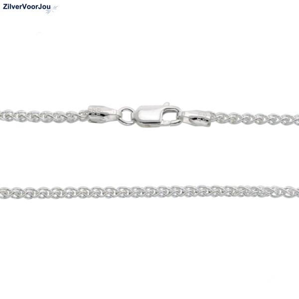 Grote foto zilveren spiga ketting 50 cm 2.5 mm sieraden tassen en uiterlijk kettingen