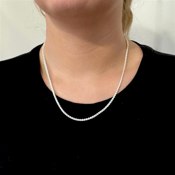 Grote foto zilveren spiga ketting 50 cm 2.5 mm sieraden tassen en uiterlijk kettingen