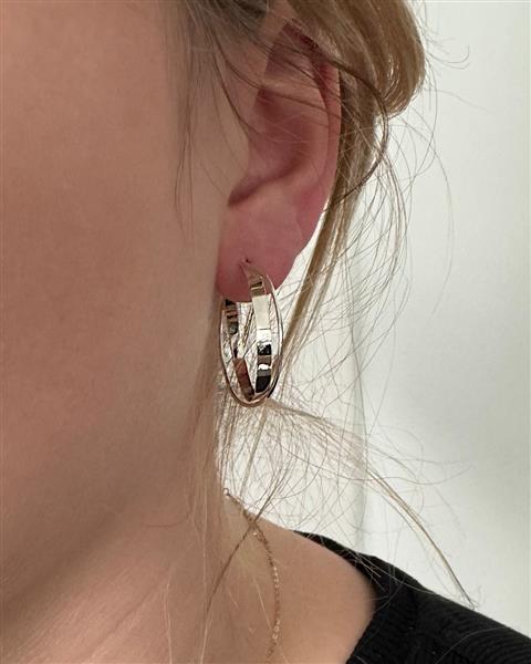 Grote foto zilveren curly steek oorringen sieraden tassen en uiterlijk oorbellen