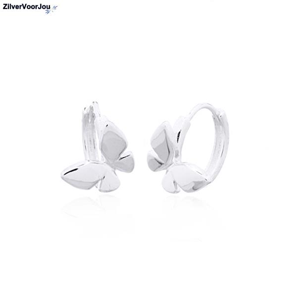 Grote foto zilveren vlinder huggie oorringen sieraden tassen en uiterlijk oorbellen