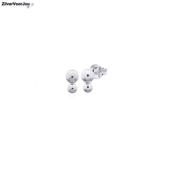 Grote foto zilveren kleine oorknopjes dubbele dot sieraden tassen en uiterlijk oorbellen
