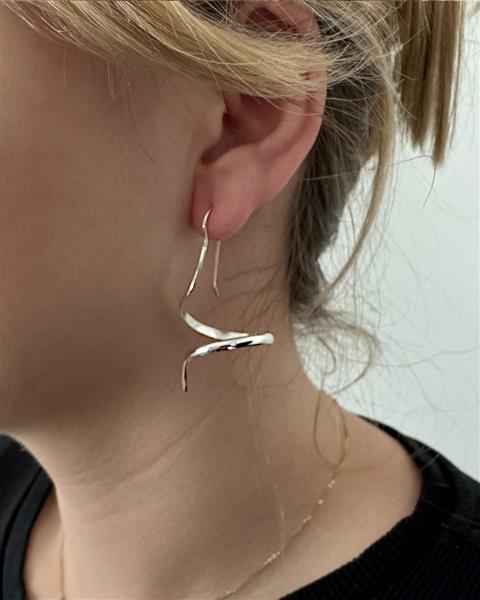 Grote foto zilveren spiraal oorbellen sieraden tassen en uiterlijk oorbellen