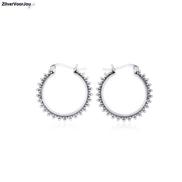Grote foto 925 zilveren oorringen dot ornamenten sieraden tassen en uiterlijk oorbellen