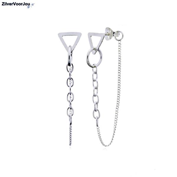 Grote foto zilveren triangel ketting studs sieraden tassen en uiterlijk oorbellen