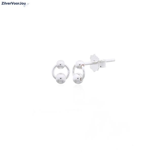 Grote foto zilveren mini cirkel en bal studs sieraden tassen en uiterlijk oorbellen
