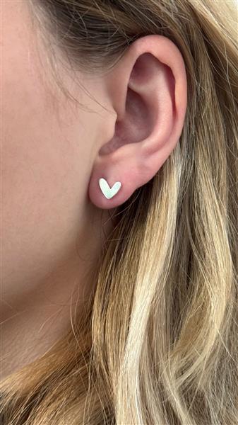 Grote foto zilveren design hartjes oorstekers sieraden tassen en uiterlijk oorbellen