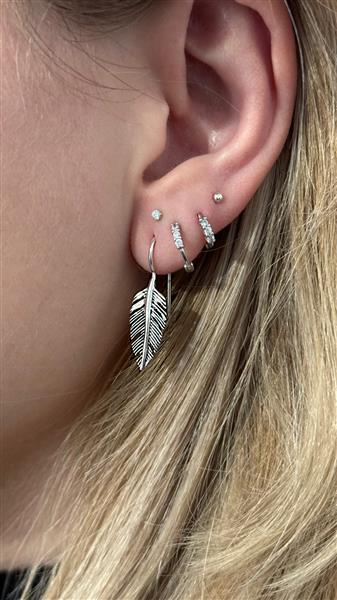 Grote foto zilveren native american veer oorbellen sieraden tassen en uiterlijk oorbellen
