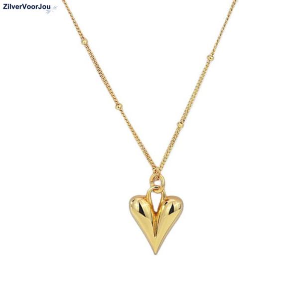 Grote foto zilveren modern hart bol ketting goud verguld sieraden tassen en uiterlijk kettingen