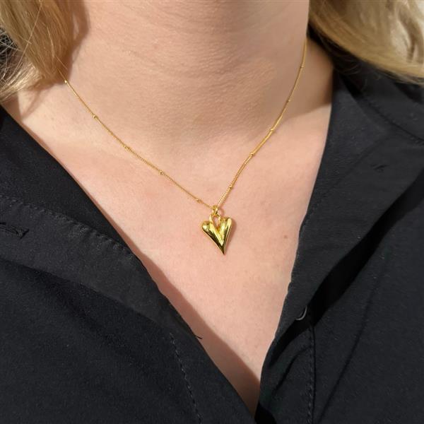 Grote foto zilveren modern hart bol ketting goud verguld sieraden tassen en uiterlijk kettingen