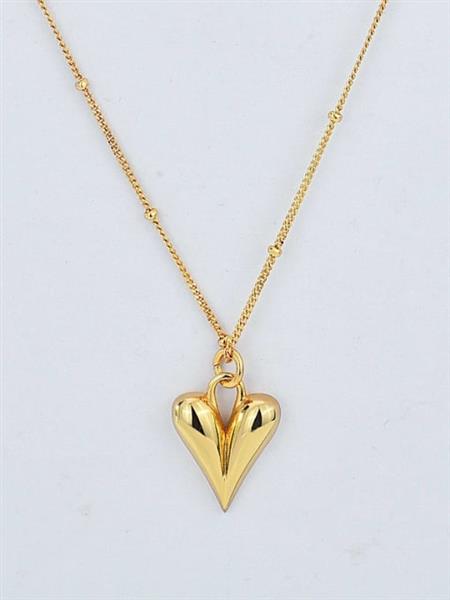 Grote foto zilveren modern hart bol ketting goud verguld sieraden tassen en uiterlijk kettingen