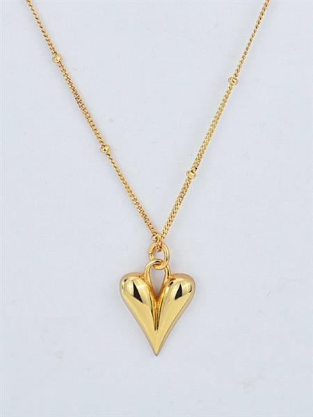 Grote foto zilveren modern hart bol ketting goud verguld sieraden tassen en uiterlijk kettingen