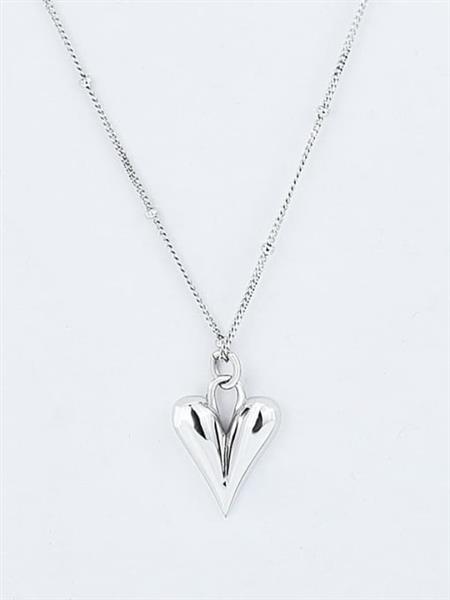 Grote foto zilveren modern hart aan bolletjes ketting sieraden tassen en uiterlijk kettingen