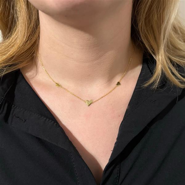 Grote foto zilveren 3 hartjes ketting goud verguld sieraden tassen en uiterlijk kettingen