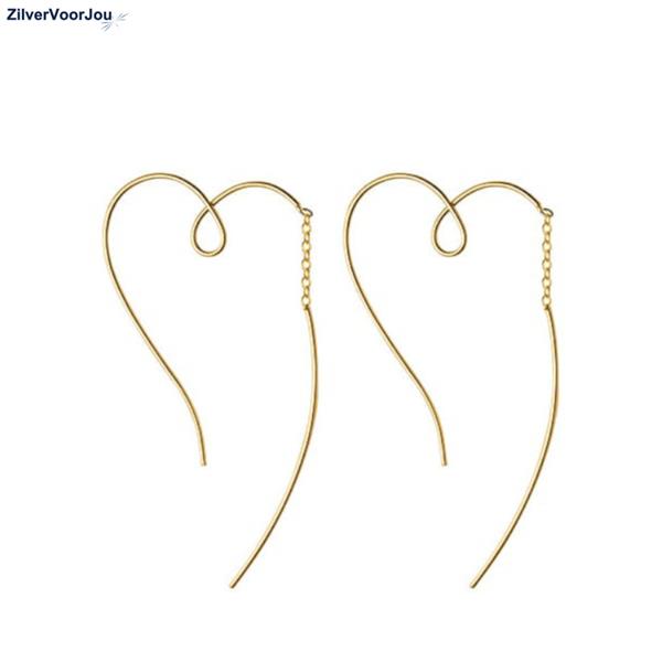 Grote foto zilveren swirl threader goud verguld sieraden tassen en uiterlijk oorbellen