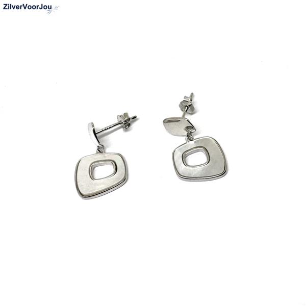 Grote foto zilveren kleine parelmoer design oorhangers sieraden tassen en uiterlijk oorbellen