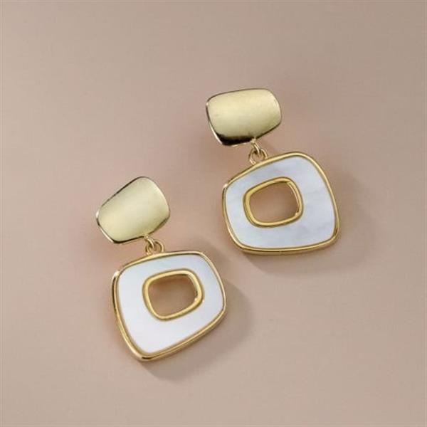 Grote foto geel goud vergulde kleine parelmoer design oorhangers sieraden tassen en uiterlijk oorbellen