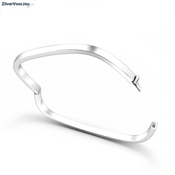 Grote foto zilveren vierkante slavenarmband 61x53 x3mm sieraden tassen en uiterlijk armbanden voor haar