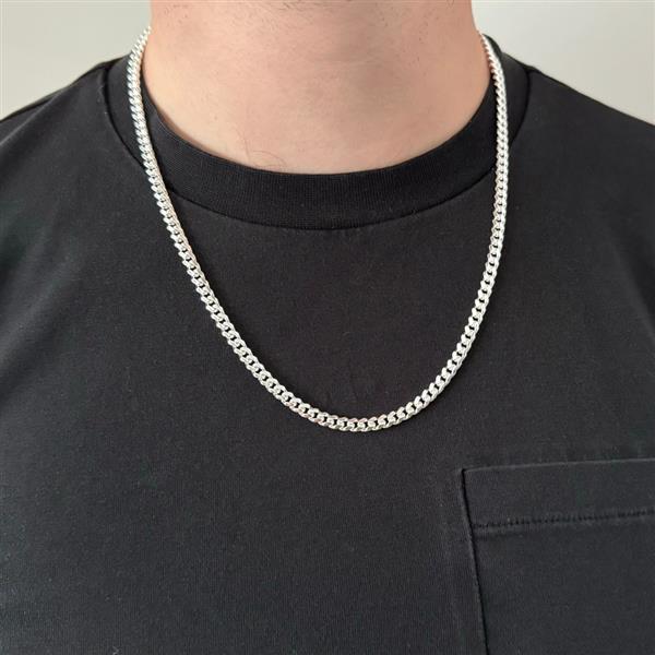 Grote foto zilveren ronde gourmet ketting 55 cm 5 mm sieraden tassen en uiterlijk kettingen