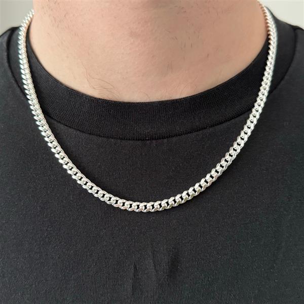 Grote foto zilveren ronde gourmet ketting 50 cm 5 mm sieraden tassen en uiterlijk kettingen